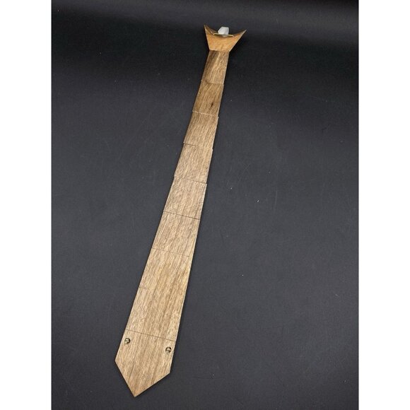 Original Woodknot Style Segmented Real Wood Unisex Tie Clip On - Picture 1 of 9